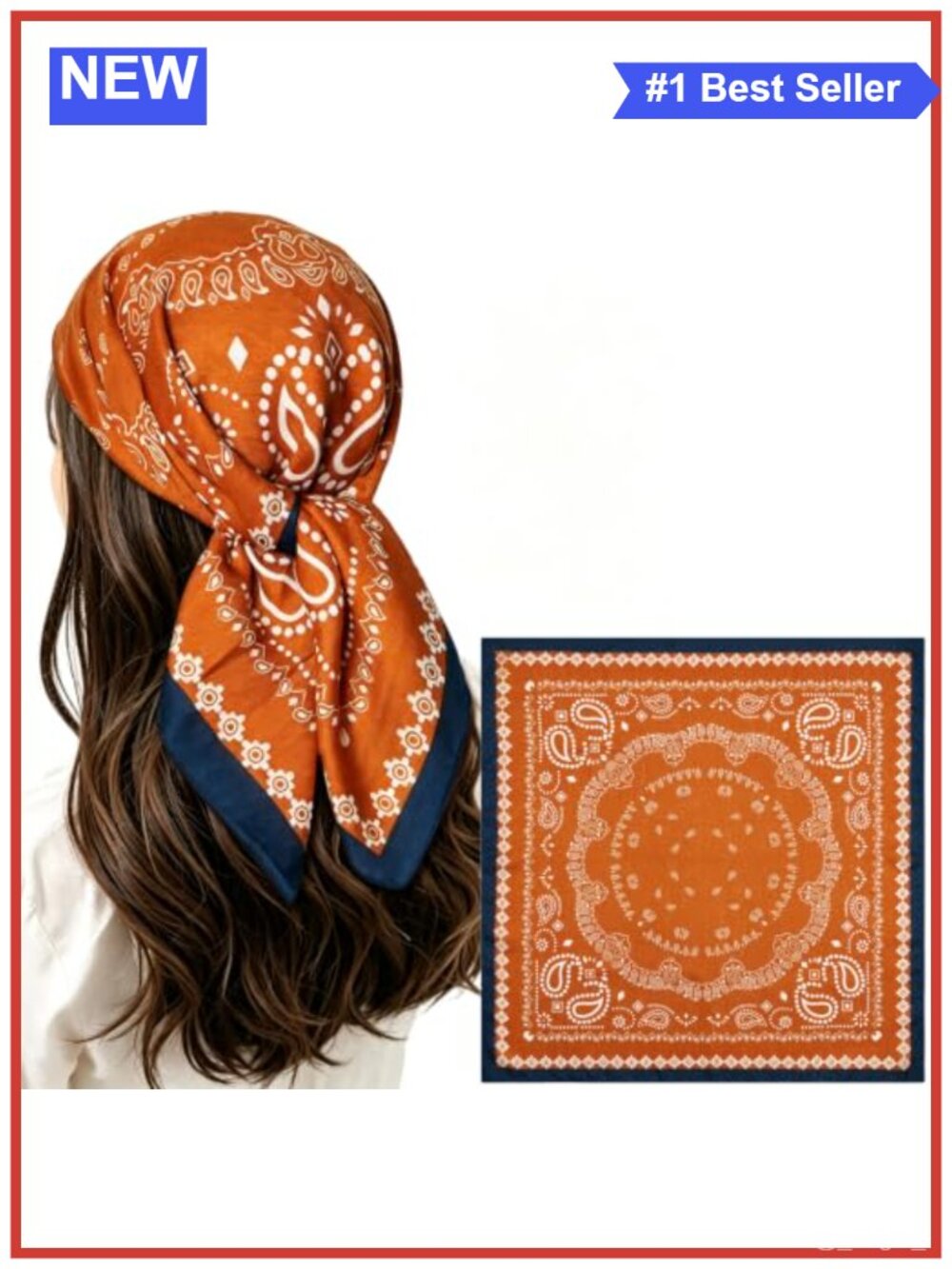 27" Large Square Scarf 100% Polyester Head Wrap Hair Scarf Women